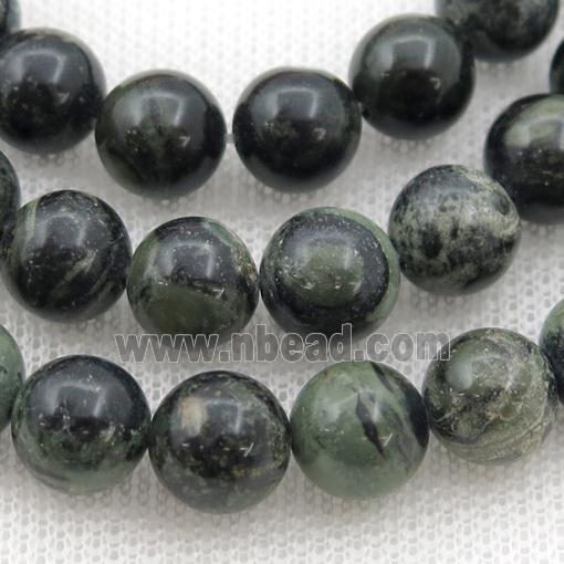 round Kambaba Jasper beads, green