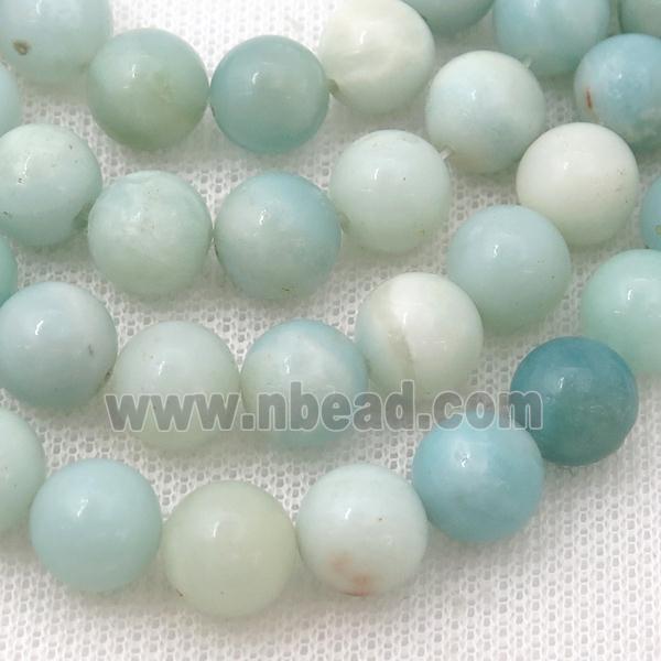 round Amazonite beads, blue