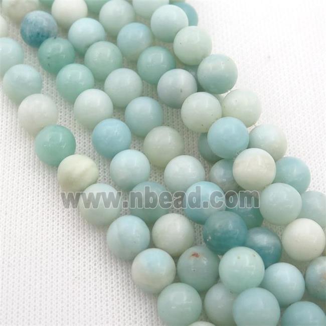 round Amazonite beads, blue