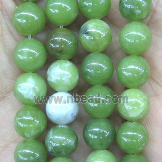green Lemon Chrysoprase beads, round