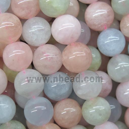 round Morganite beads, multi color
