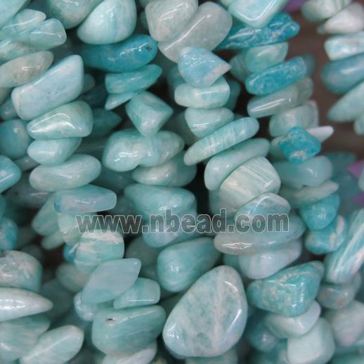 green Amazonite chip beads, freeform