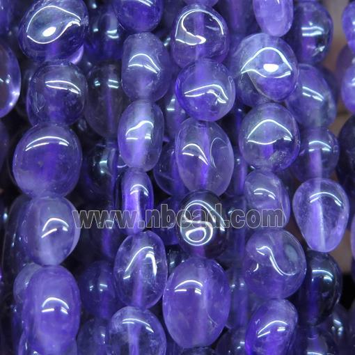 purple Amethyst pebble beads chip, freeform