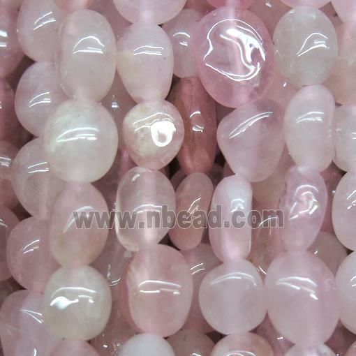 Rose Quartz chip beads, pink