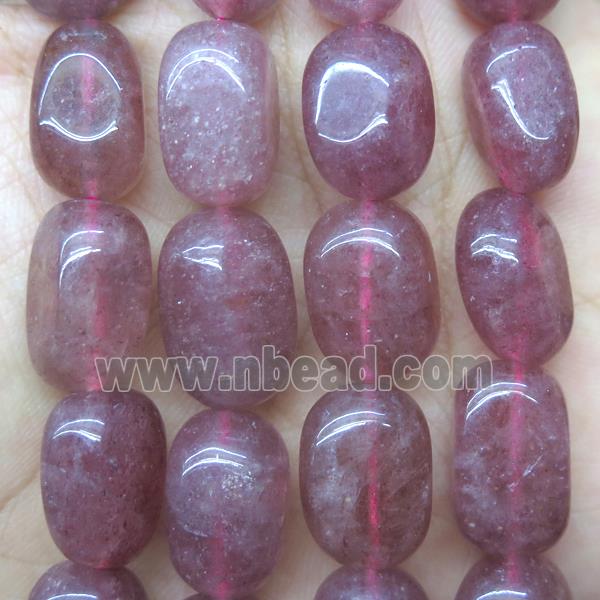 Strawberry Quartz beads, freeform
