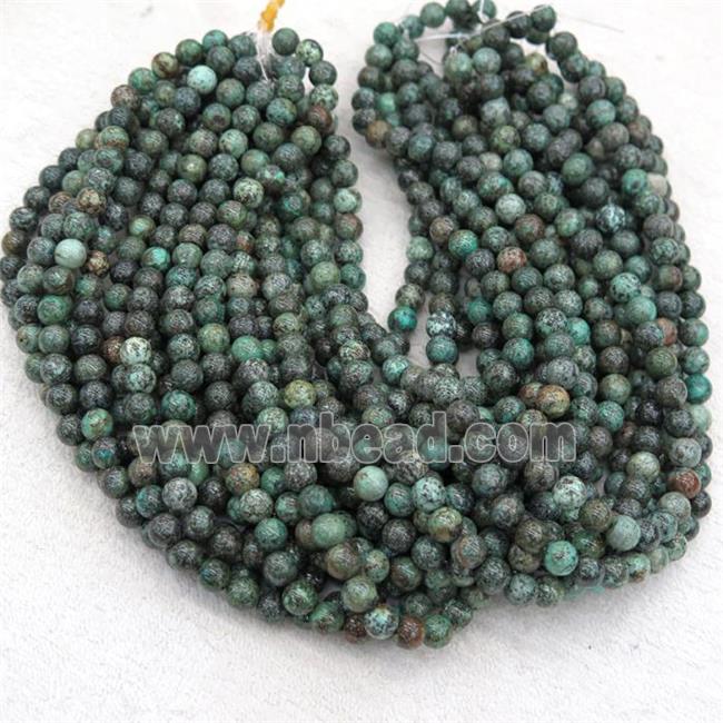 round African turquoise beads, green