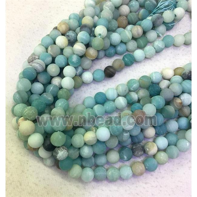 matte round Amazonite beads