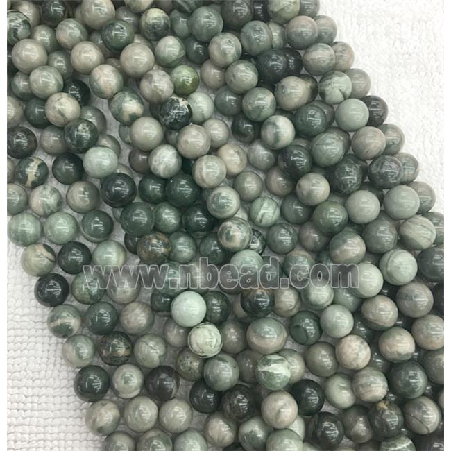 Green Jasper Beads Smooth Round