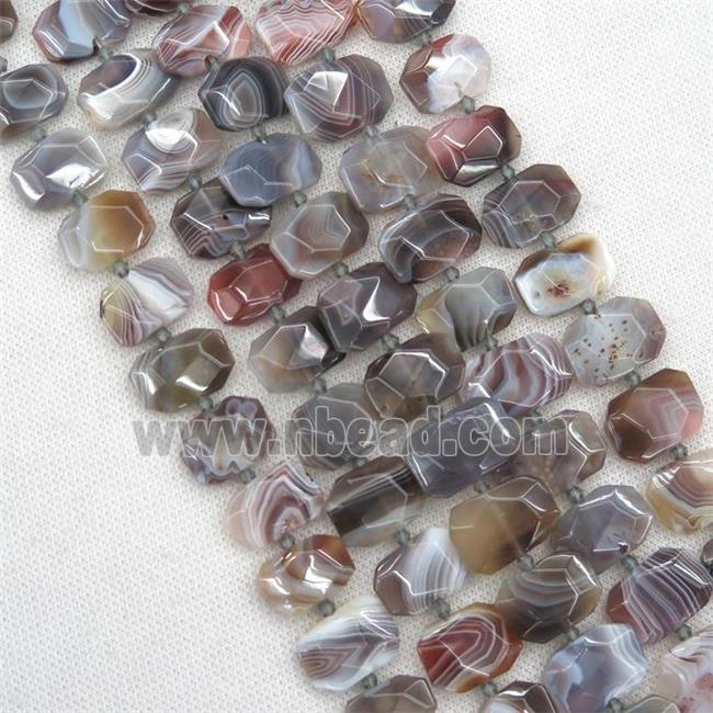 Botswana Agate beads, faceted rectangle
