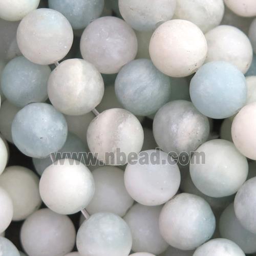 round matte Aquamarine beads, blue dye