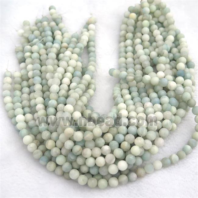 round matte Aquamarine beads, blue dye