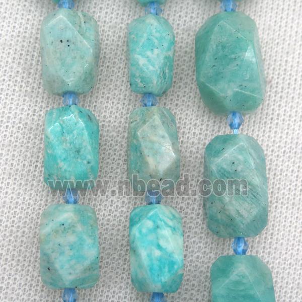 green Amazonite nugget beads, freeform