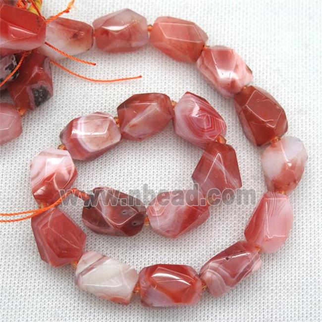 red Agate nugget beads, freeform