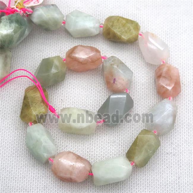 multi-color Morganite nugget beads, freeform