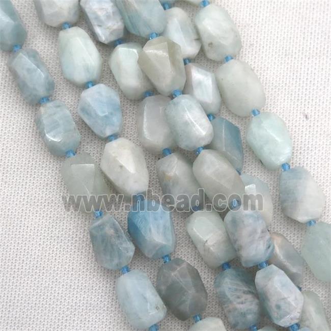 blue Aquamarine nugget beads, freeform
