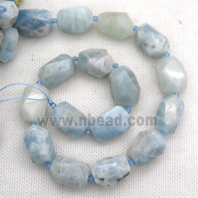 blue Aquamarine nugget beads, freeform