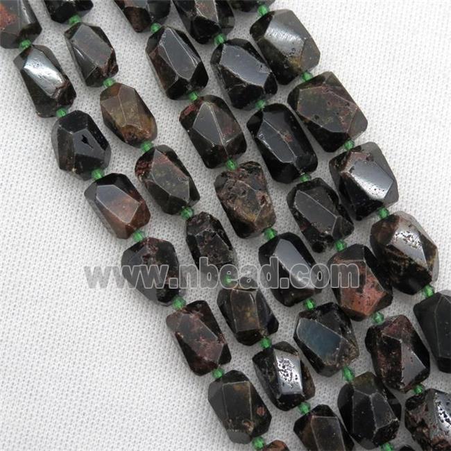 darkgreen Garnet nugget beads, freeform