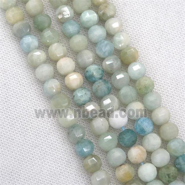 Aquamarine beads, lantern, ab-grade