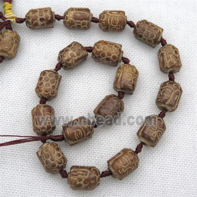 Chinese Agalmatolite beads, buddha, coffee