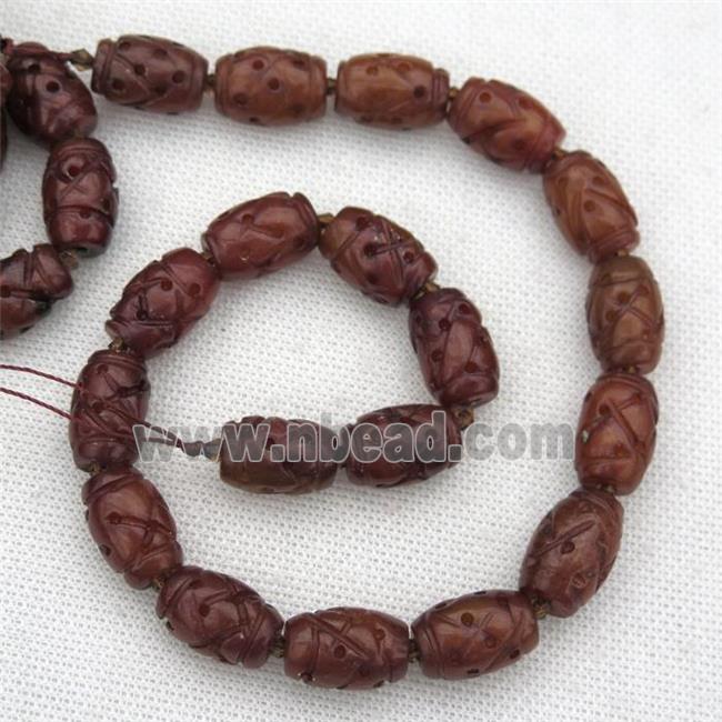 Chinese Agalmatolite Barrel Beads