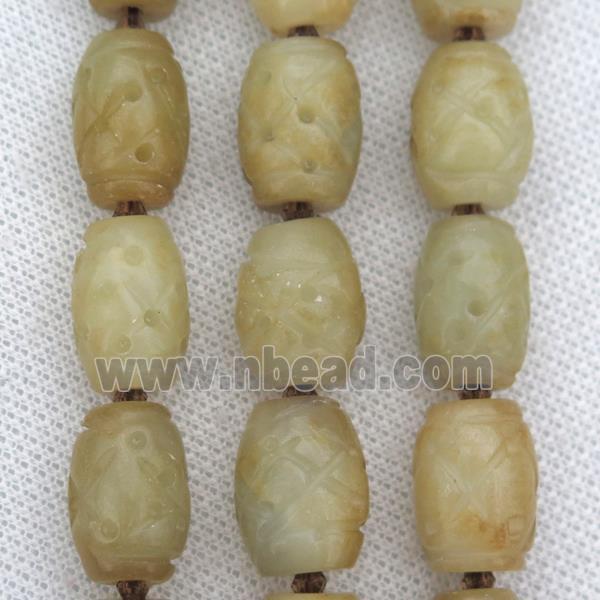 Chinese Agalmatolite barrel beads