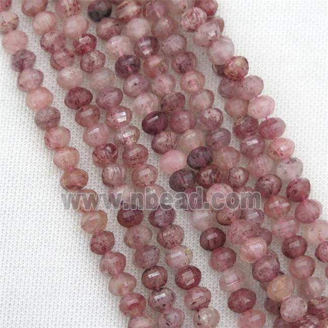 pink Strawberry Quartz beads, lantern