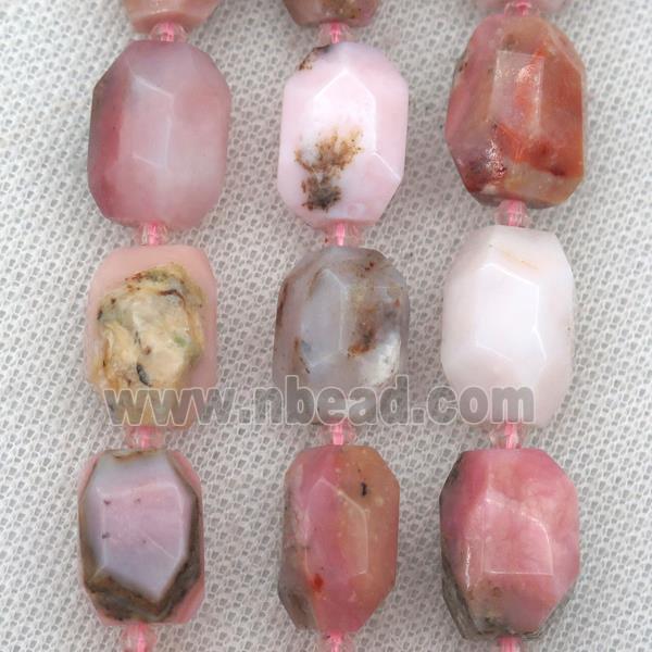 Pink Opal Jasper nugget beads, faceted freeform