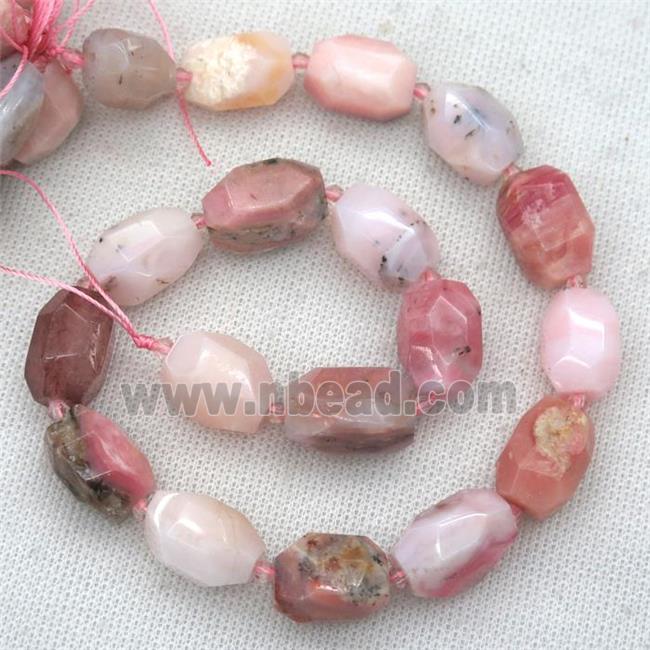 Pink Opal Jasper nugget beads, faceted freeform