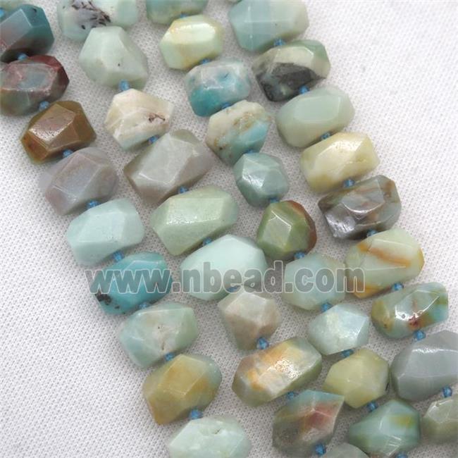 Chinese Amazonite nugget beads, faceted freeform