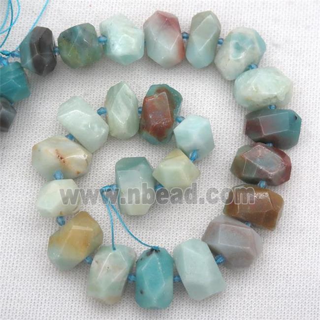 Chinese Amazonite nugget beads, faceted freeform