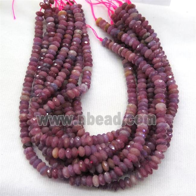 Tanzanian Ruby Beads, faceted rondelle