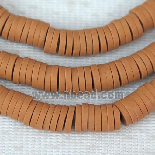 brown Fimo Polymer Clay heishi beads