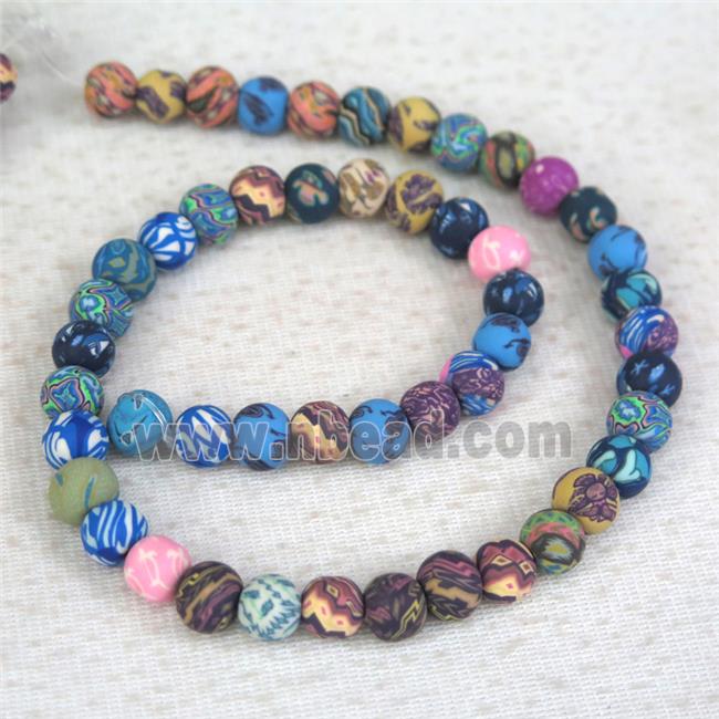 round Fimo Polymer Clay beads, multi color