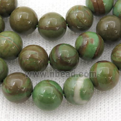 round green Cuckoo Jasper beads