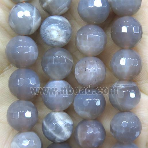 gray Moonstone beads, faceted round