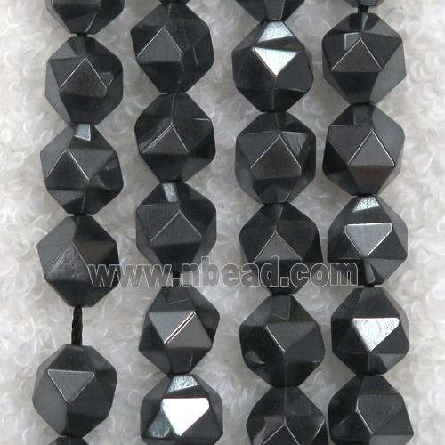 hematite beads ball, faceted round