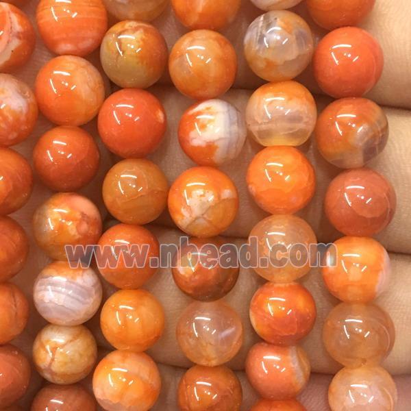 round orange agate beads