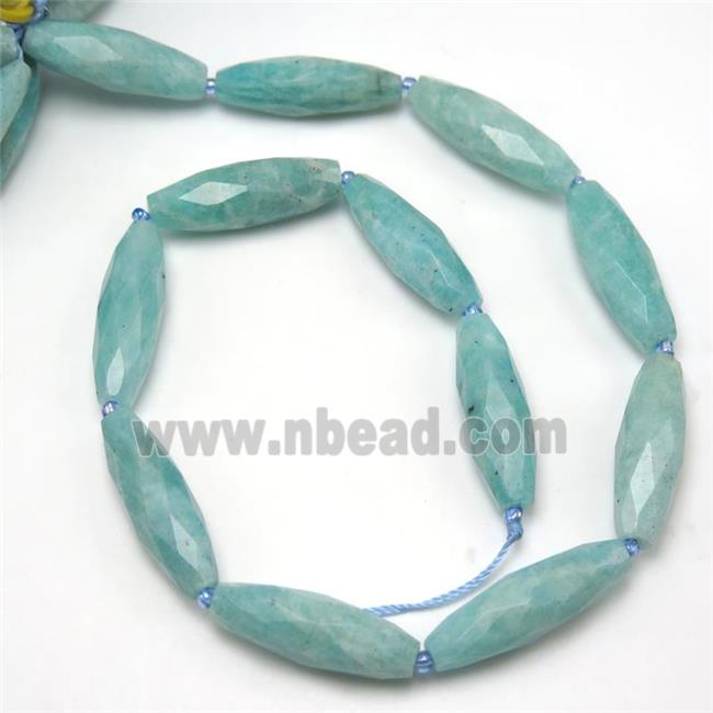 gren Amazonite beads, faceted rice