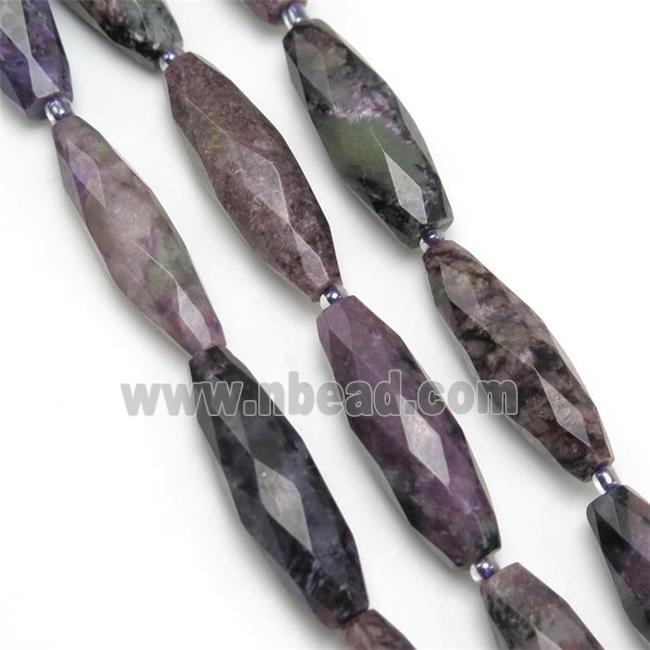 purple Charoite beads, faceted rice