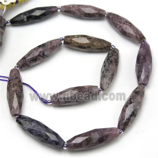 purple Charoite beads, faceted rice