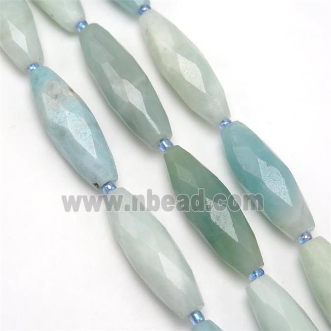 Chinese Amazonite beads, faceted rice