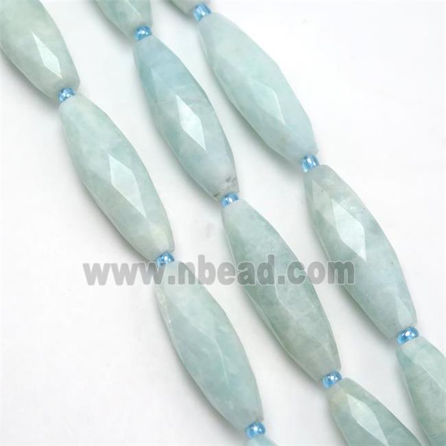 blue Amazonite beads, faceted rice