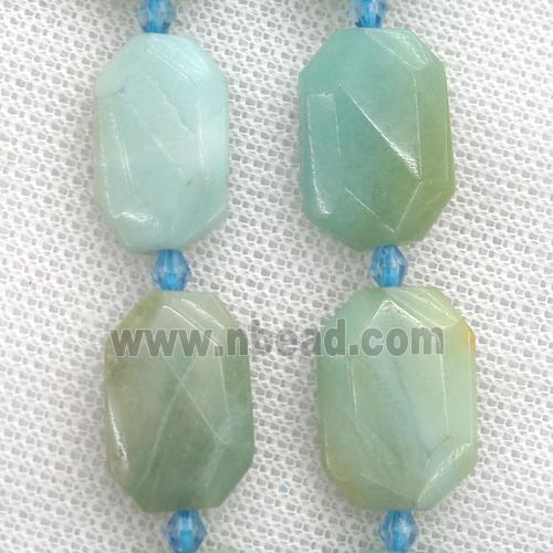 Chinese Amazonite beads, faceted rectangle