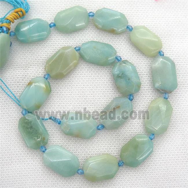 Chinese Amazonite beads, faceted rectangle