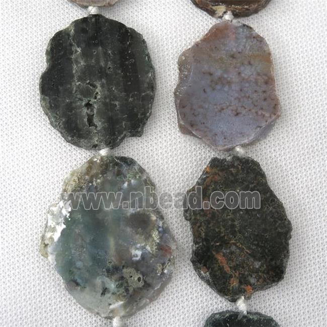 Ocean Agate slab beads, natural color