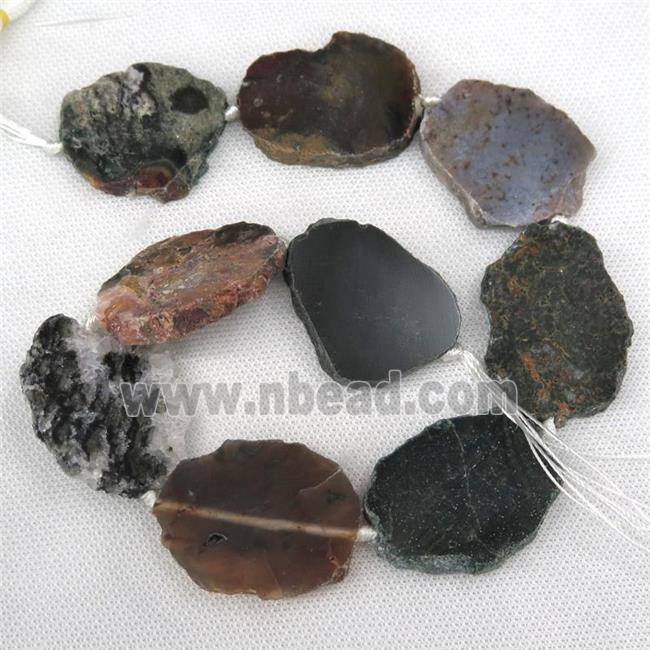 Ocean Agate slab beads, natural color