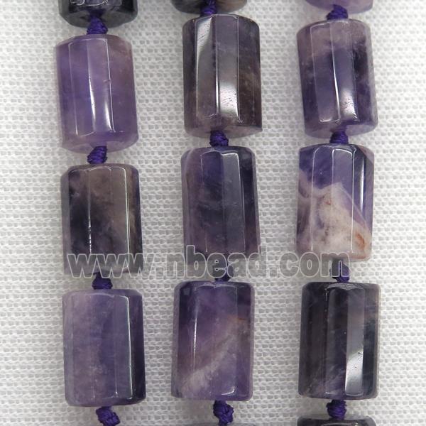 Dogtooth Amethyst Beads, faceted Column