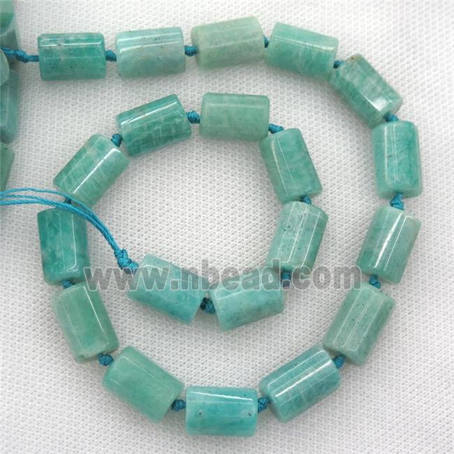 Green Amazonite Beads, faceted column