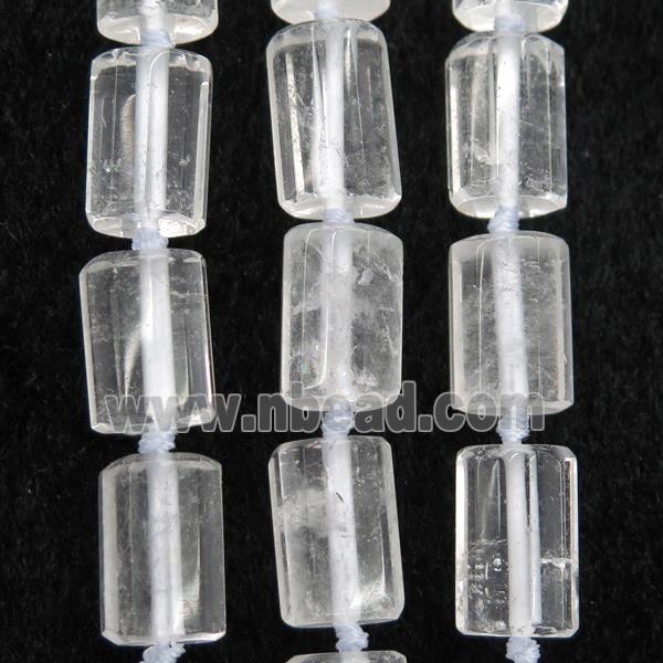 Clear Quartz Beads, faceted column