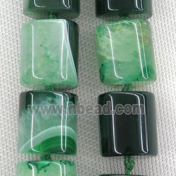 green Druzy Agate column beads